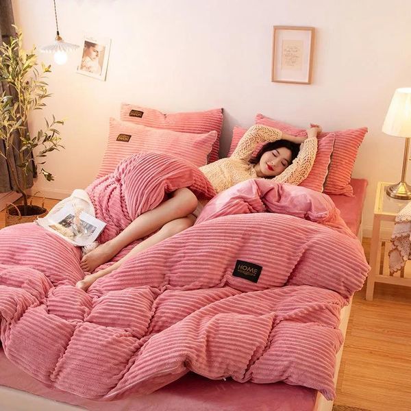 

bedding sets flannel four piece set/warm in winter