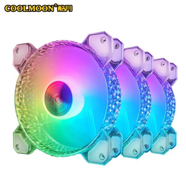 

12cm case fans crystal rgb fan 120mm diamond aperture 5v a-rgb chassis quiet control cooler custom & coolings