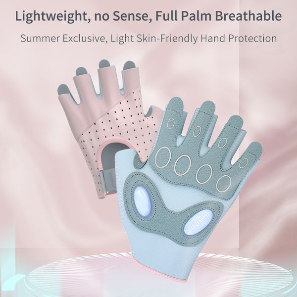 

tmt dumbbell fitness gloves for women half finger breathable cycling workout gym training weight lifting crossfit sport exerciseg, Blue;gray