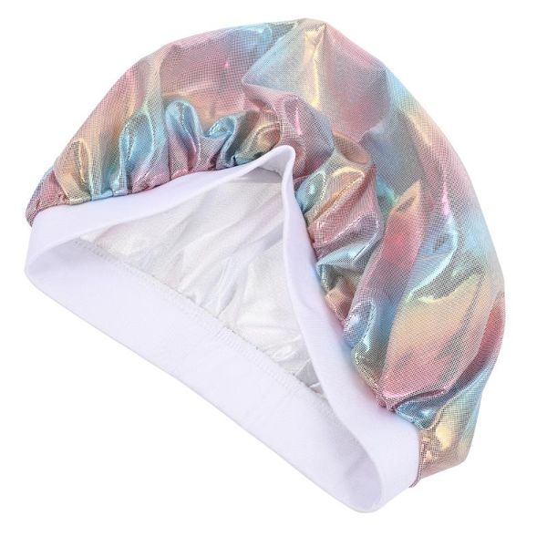 

shower caps elastic cap hat wide band bathing sleeping hair wrap