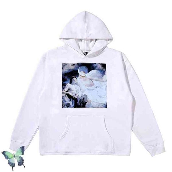 

reclaim winter new revenge angel print hoodie men women quality cato truien high street clothing sweatshirts, Black