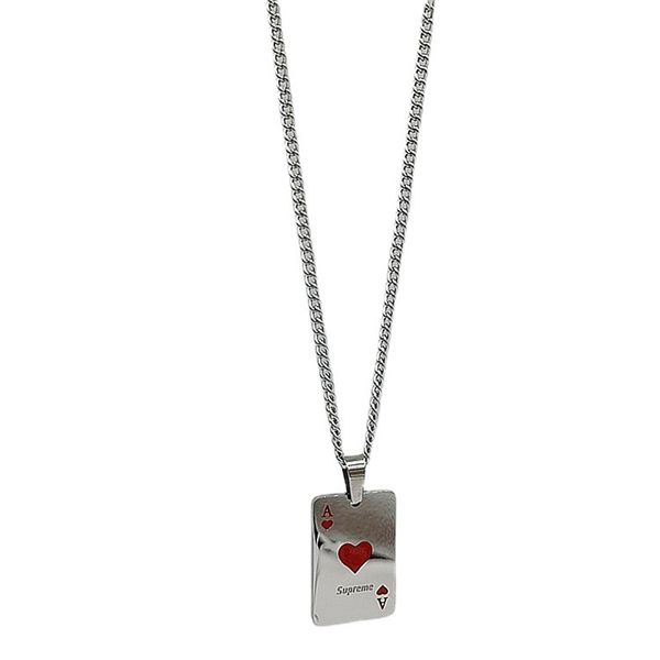 

tide brand necklace a poker pendant hip-hop retro street wild couple trend jewelry accessories, Silver