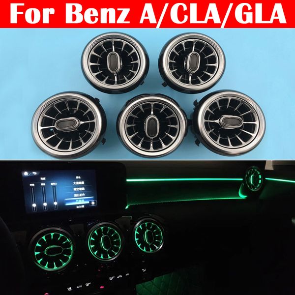 12-colore LED Car Air Vent Uscita Turbina Ugello Atmosfera Lampada Per Mercedes-Benz A/CLA/GLA classe glc W176 W117 W156 Luce Ambientale