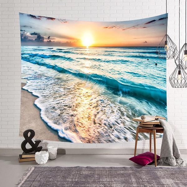 

tapestries sun sea tapestry ocean beach wall hanging water landscape decoration art decor dorm blanket