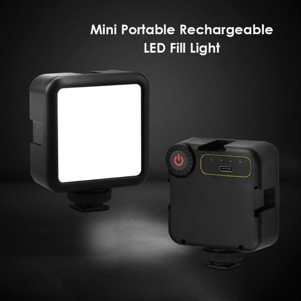 

mini led video light rechargeable cold shoe fill lamp household studio pographic decor for pography vlog live flash heads