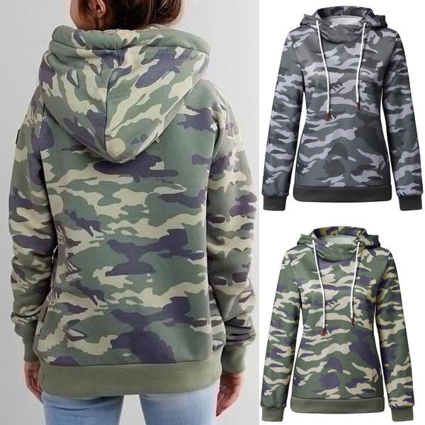 

womail camouflage turtleneck hoodies 2021 fashion sweatshirt unixes camo hoody autumn winter military hoodie clothing women's & sweats, Black