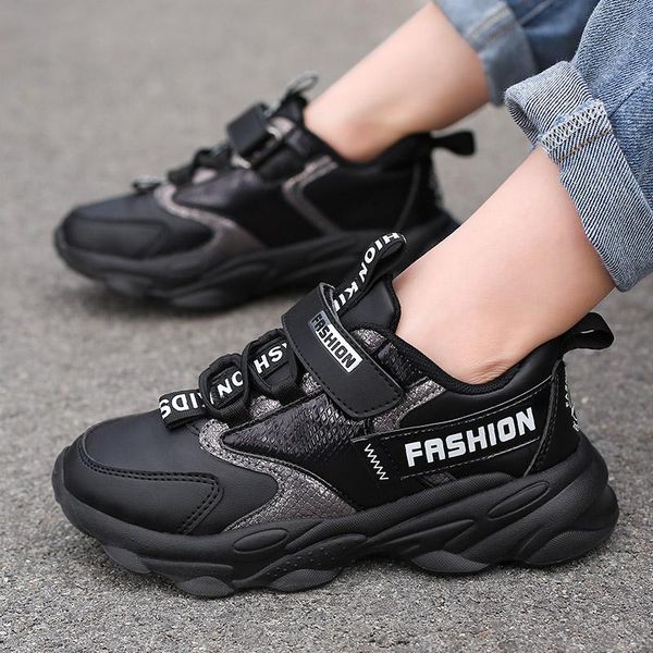 

sneakers trend walking children anti slip youth boy shoes hard-wearing sport kids comfortable baby sneaker, Black;red