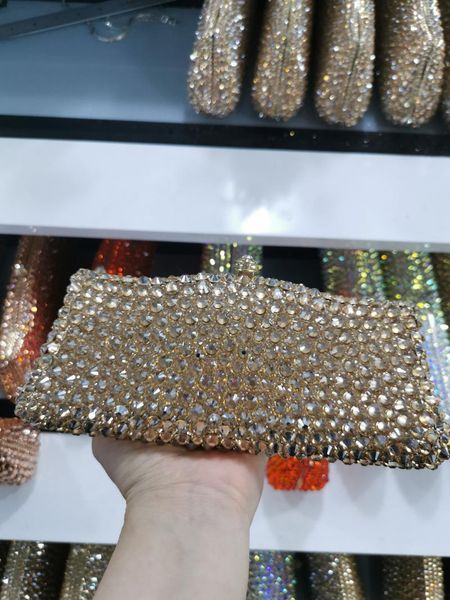 

evening bags female champagne peach diamond women clutches bag wedding cocktail party crystal purses handbag