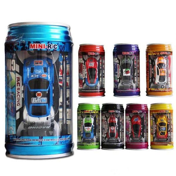 

four-color canned optional remote control car mini tinned remotes controls cars children's toy with light coke tank auto