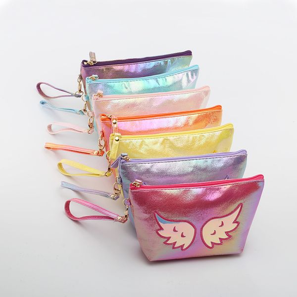 

cosmetic bag popcorn sailboat magic color laser angel wing handbag