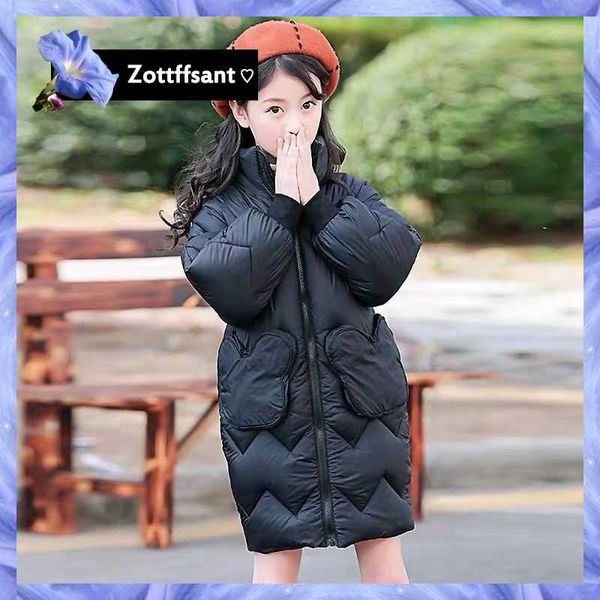 

down coat warm plus velvet princess cotton jacket kid outdoor thick parka clothing hooded outerwea 2022 girl clothes winter long, Blue;gray
