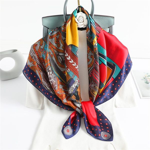

scarves summer luxury scarf print women neck silk square hijab shawl lady wrap foulard headband neckerchief female soft spring, Blue;gray