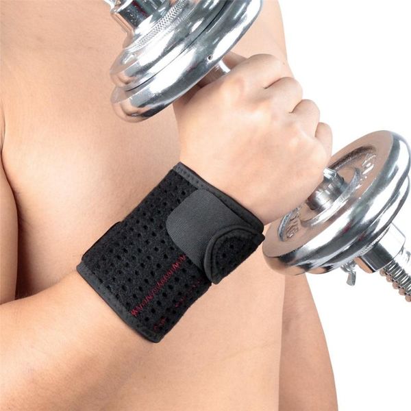 

protective wrist support adjustable wristband bracer volleyball tennis sports weight lifting strap fitness gym sport elbow & knee pads, Black;gray