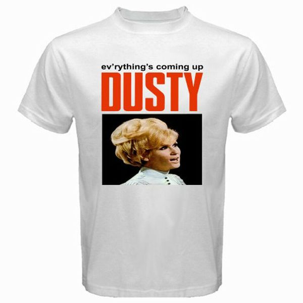 

new dusty springfield men's white t-shirt size s-3xl, White;black