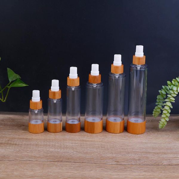 

storage bottles & jars empty bamboo glass emulsion spray bottle skincare cream cosmetic packaging container 20/30/50/80/100/120ml