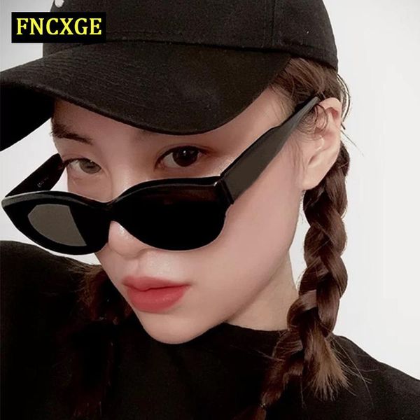 

sunglasses 2021 fncxge women men vintage sun glasses retro cat eye fashion brand designer lens female shades for lady male, White;black
