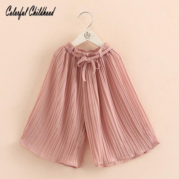 

trousers 2-12 yrs colorful childhood fashion baby girl pants three color cool wide leg children kids summer clothing, Blue
