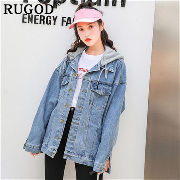 

women's jackets rugod 2021 korean jeans jacket for women chic turn-down collar oversized denim spring summer loose blazer, Black;brown