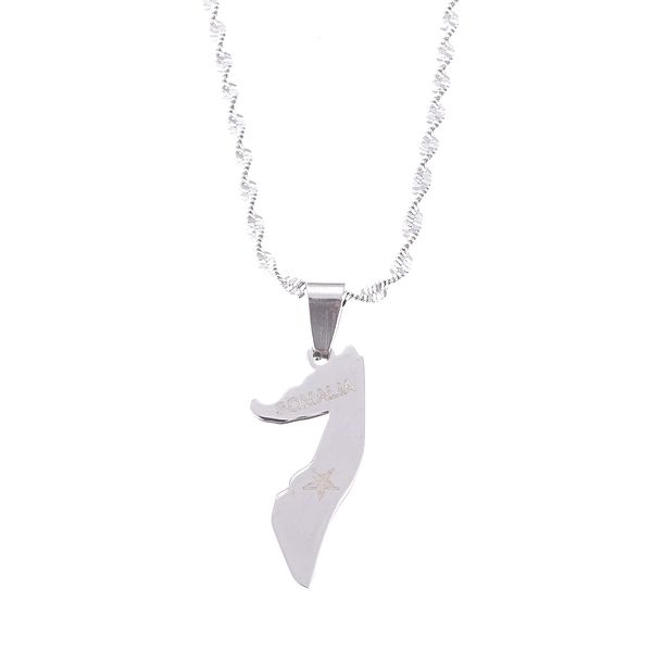 

somalia map pendant necklaces silver color women jewelry soomaaliya somali country maps necklace