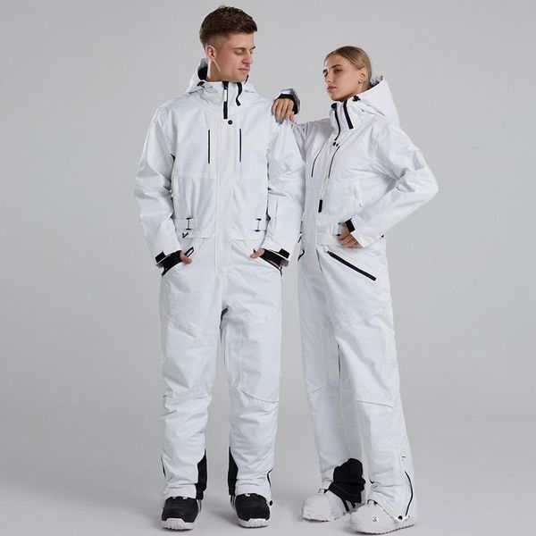 Giacche da sci 2021 Tuta da sci monopezzo con cappuccio da donna Tuta da neve impermeabile Uomo Tuta da donna invernale antivento Sport all'aria aperta Abbigliamento da uomo