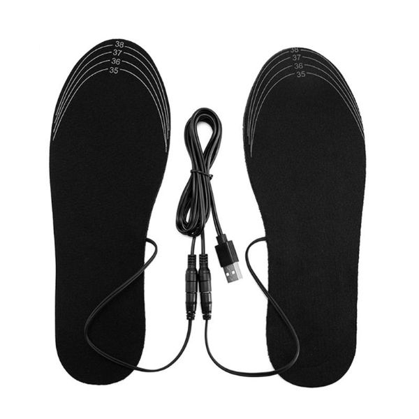 

sports socks winter usb heated insolesoutdoor carbon fiber warm hunting hiking fishing thick shoe-pad, Black