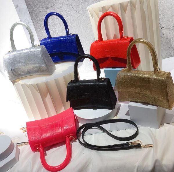 

fashion handbags simple pvc crocodile one shoulder crossbody bag mini women bags kids purse, Black
