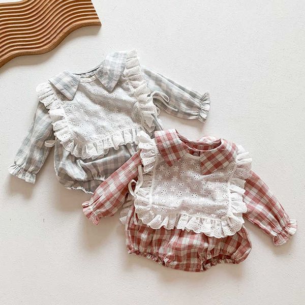 

baby boys girl rompers baby girl long sleeves grid rompers spring autumn baby girl newborn rompers clothes, Blue