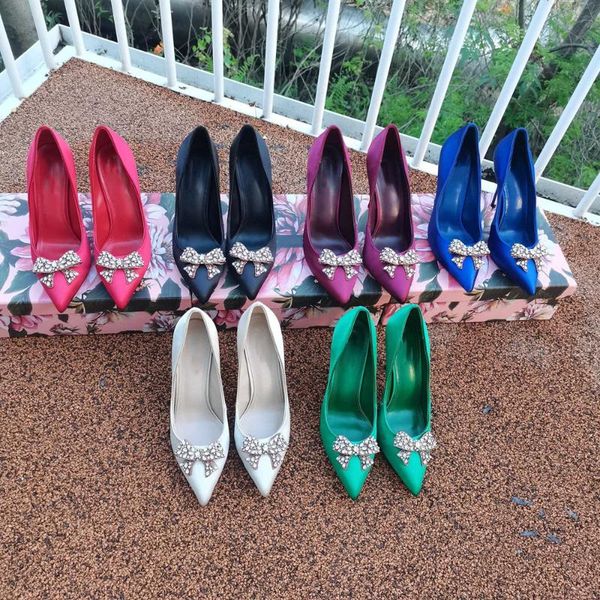 

dress shoes 2021 fashion designed women's sold silk genuine leather heels party/wedding mature ladies, Black