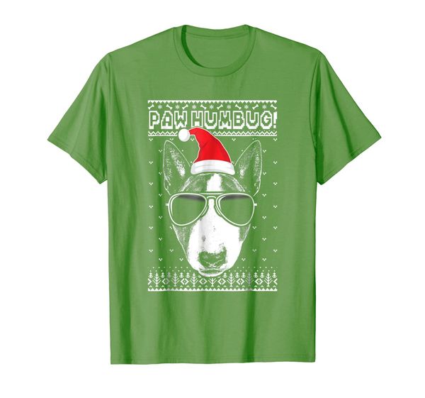 

paw humbug funny bull terrier anti xmas t-shirt, White;black