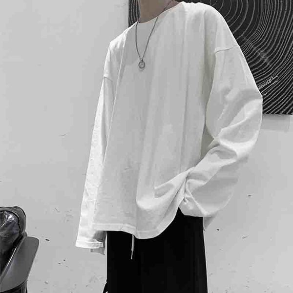 

2021 style of hair fashion brand autumn/winter tear sleeve dark design long lower shirt gmeg, White;black