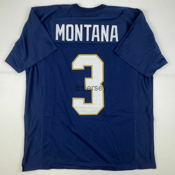 

custom new joe montana blue college stitched football jersey stitched add any name number, Black