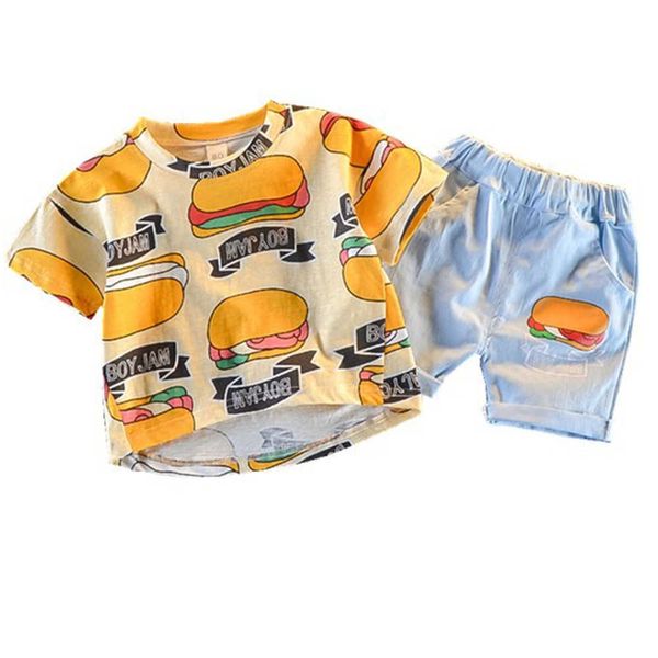 Sommer Hamburg Design Neugeborenen Jungen Kleidung Set Mode T-shirt + Jean Hosen 2 stücke Baby Outfits Jungen Mode Kleinkinder 0-24 m G1023