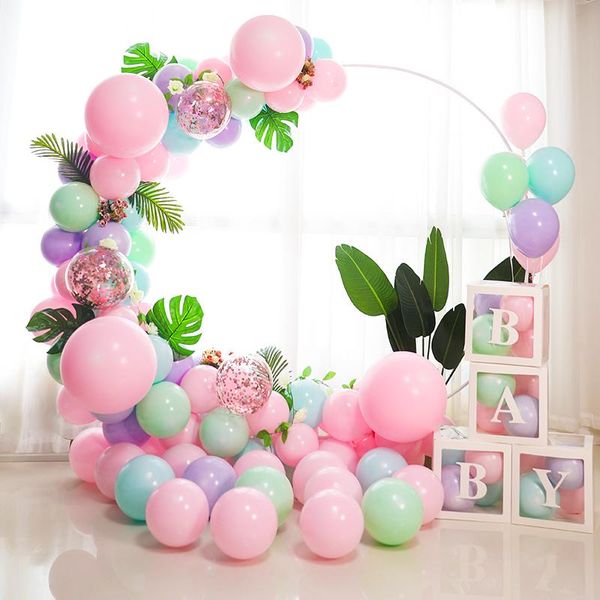 

party decoration 1p 98cm white plastic balloon arch ring diy ballon circle holder column base baby shower birthday wedding background decor