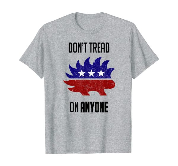 

distressed porcupine libertarian t-shirt - republican shirt, White;black
