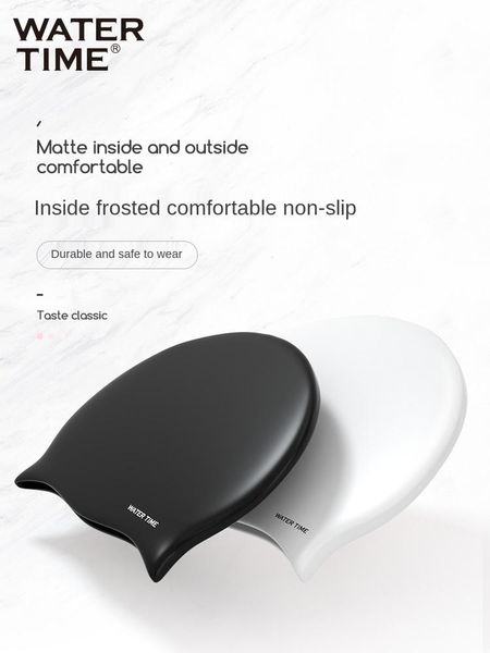 

swimming caps female waterproof not le earmuffs hat hair special silicone cap male cute face small size