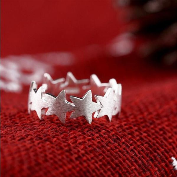

wedding rings 925 sterling silver cute star finger ring women resizable adjustable engagement jewelry for girl lady rs022, Slivery;golden
