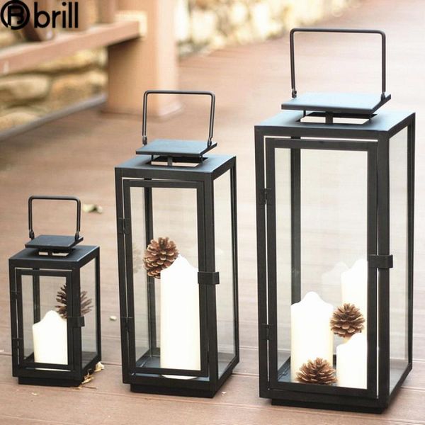

candle holders iron european style candlestick glass lantern lamp wedding decorations hand decoration
