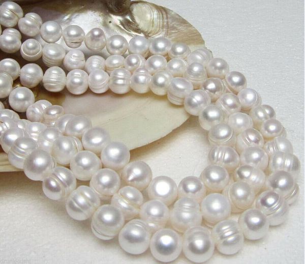 

chains long 50'' natural 11-12mm south sea white pearl necklace, Silver