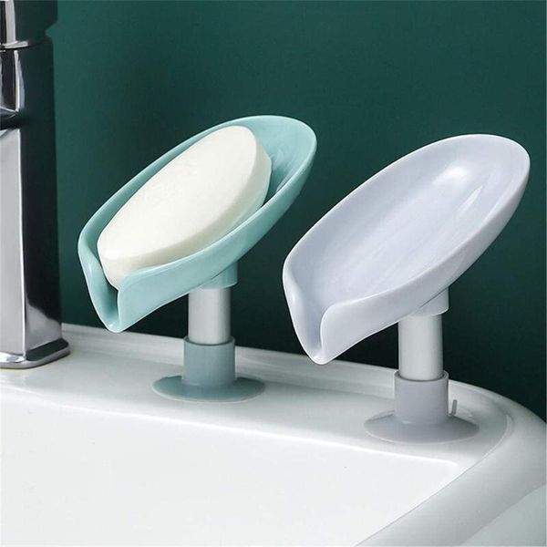 

soap dishes leaf-shaped dish box holder drain rack toilet perforated standing suction cup travel bathroom accessorie