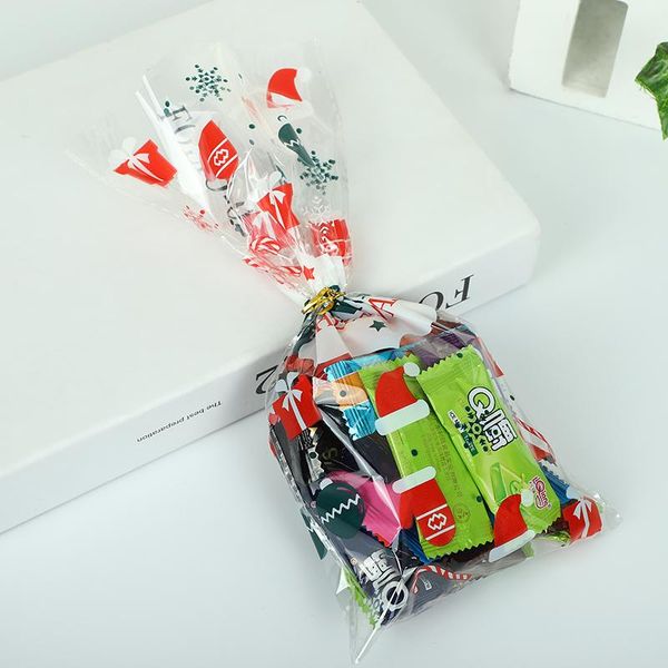 

gift wrap 50 pcs xmas cookie packing bags christmas cellophane party treat candy bag festival favor merry
