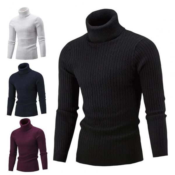

men's sweaters classic sweater pullover slim fit long sleeve casual turtleneck men, White;black