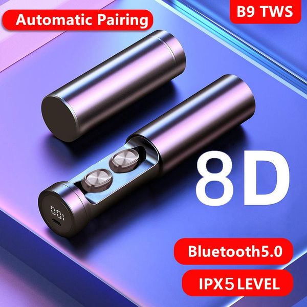 

headphones & earphones tws wireless bluetooth 5.0 headphone 8d stereo sports waterproof earbuds headsets with microphone and charging box