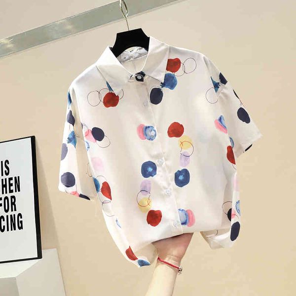 

suits short sleeve woman contrast polka dot summer shirt ladies blouse shirts blusas top, White;black