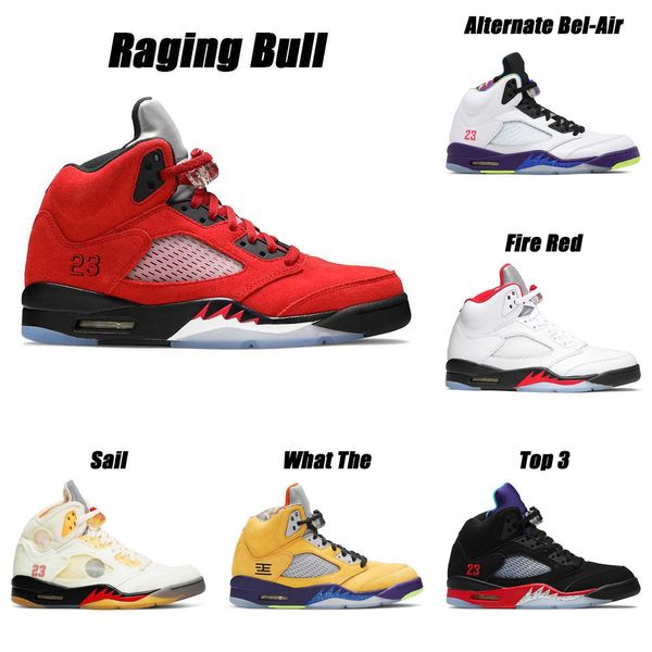 

raging bull basketball shoes jumpman 5s stealth 2.0 men 5 fire red white cement mens trainer sport sneakerss71n7