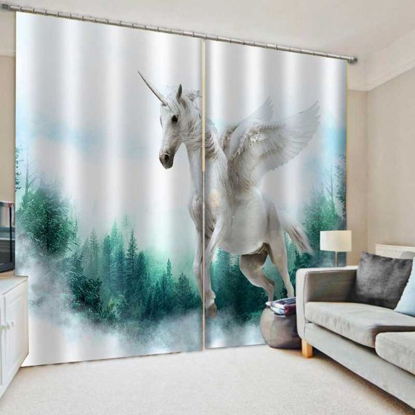 

curtain & drapes european curtains po painted 3d living room white horse blackout