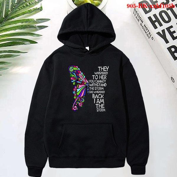 

men's hoodies & sweatshirts men clothing butterfly printed skateboard sportwear hip hop streetwear plus size graphic hooded, Black