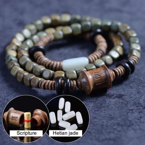 

beaded, strands boeycjr natural sandalwood beads scripture bangles & bracelets vintage handmade jewelry energy bracelet for man or women, Black