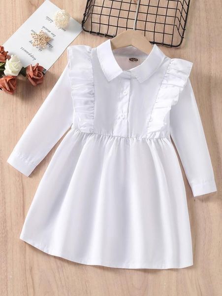 

toddler girls ruffle trim shirt dress she, Red;yellow