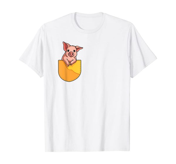 

pink pig in your pocket adorable sassy cute piggy design t-shirt, White;black