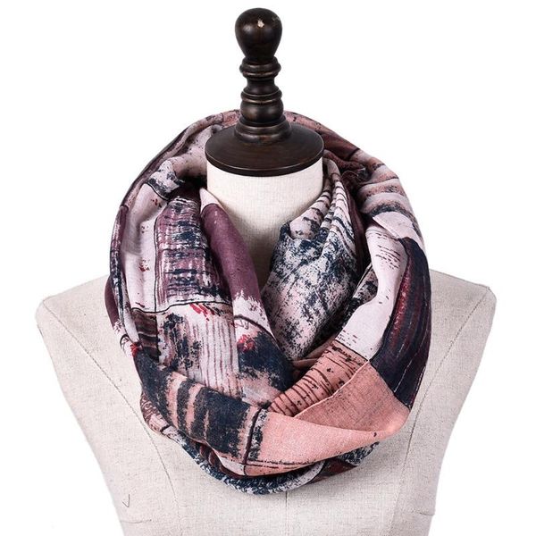 

scarves women lightweight cozy loop scarf with various artist print winter echarpe foulard femme 180*90 cm, Blue;gray